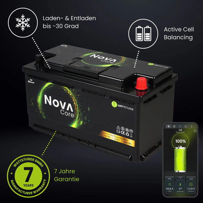 WATTSTUNDE® NOVA Core 100 Ah Batterie LiFePO4