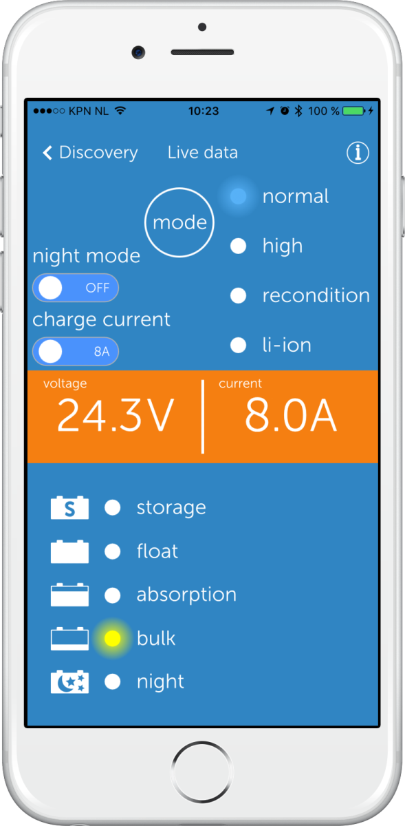 Victron Blue Smart IP22 Batterieladegerät Bluetooth 24/12 1 Ausgang