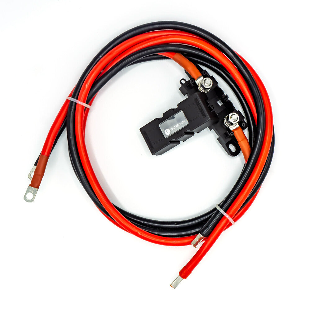 WATTSTUNDE® Sicherungskabel (mit Sicherungshalter) 2x25 mm² M8/Aderendhülse 2 m rot/schwarz
