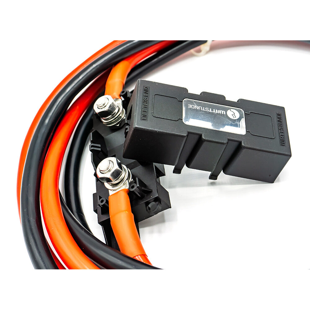WATTSTUNDE® Sicherungskabel (mit Sicherungshalter) 2x25 mm² M8/Aderendhülse 2 m rot/schwarz