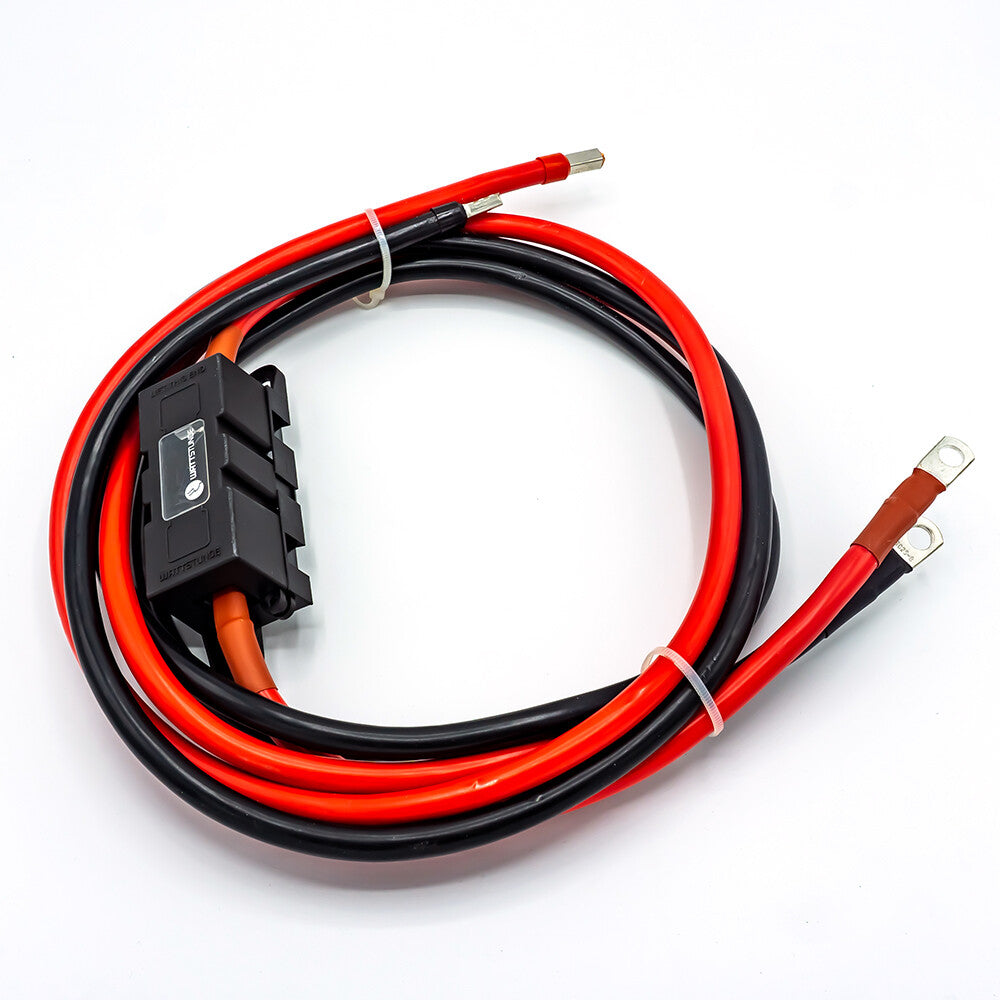 WATTSTUNDE® Sicherungskabel (mit Sicherungshalter) 2x25 mm² M8/Aderendhülse 2 m rot/schwarz