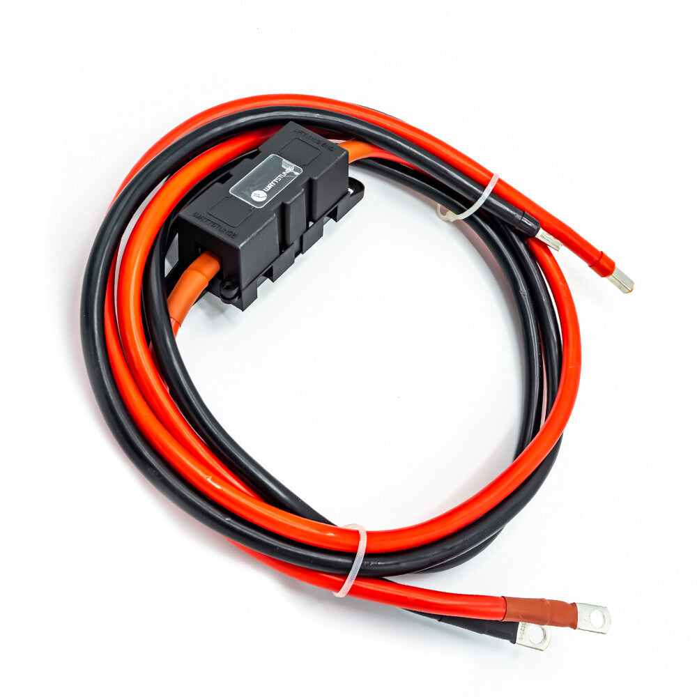 WATTSTUNDE® Sicherungskabel (mit Sicherungshalter) 2x25 mm² M8/Aderendhülse 2 m rot/schwarz
