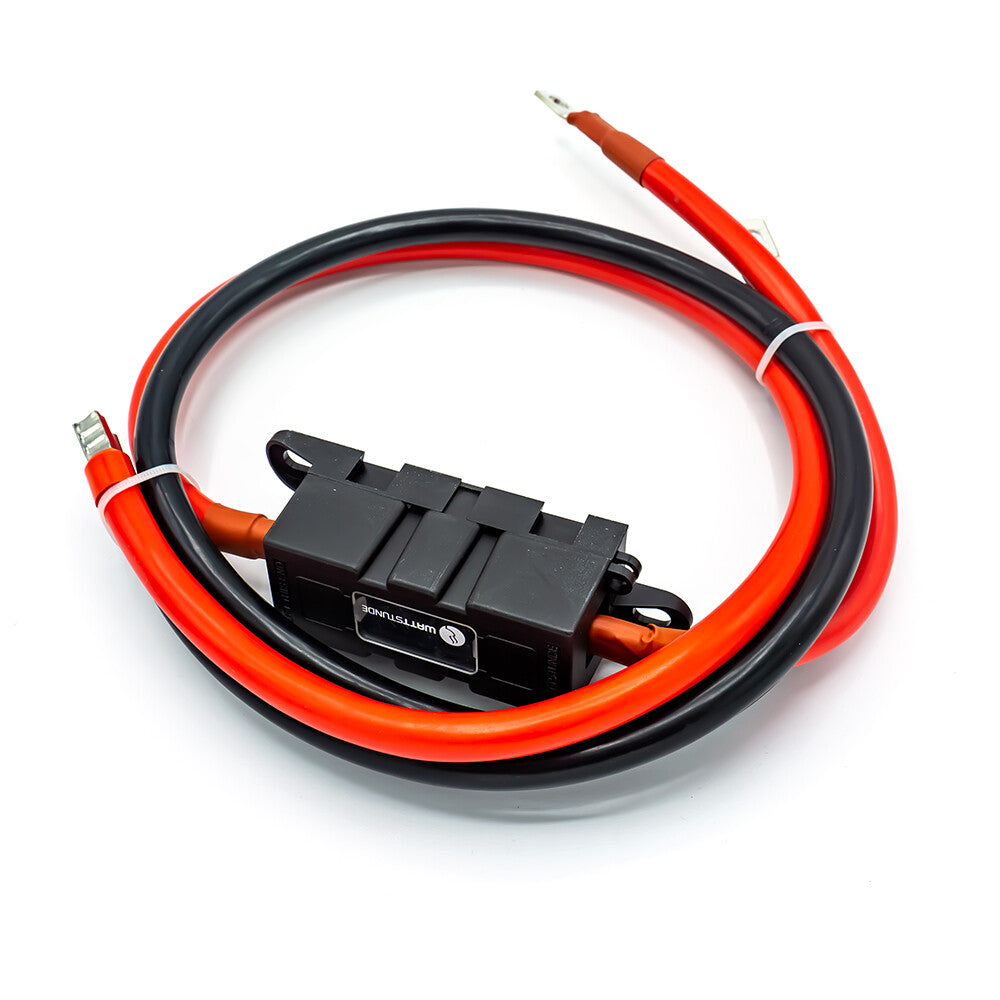 WATTSTUNDE® Sicherungskabel (mit Sicherungshalter) 2 x 35 mm² M8/Aderendhülse 1 m rot/schwarz