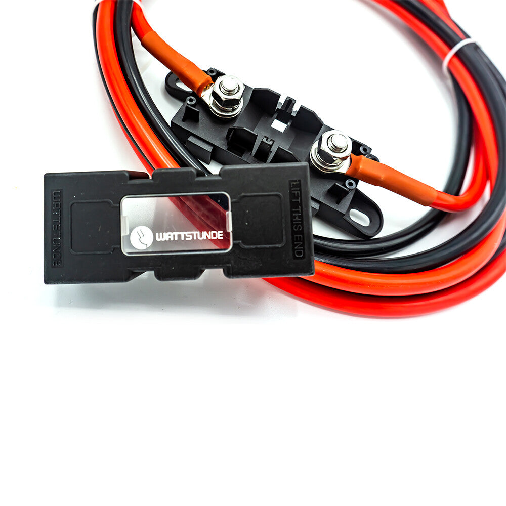 WATTSTUNDE® Sicherungskabel (mit Sicherungshalter) 2 x16 mm² M8/Aderendhülse 1 m rot/schwarz