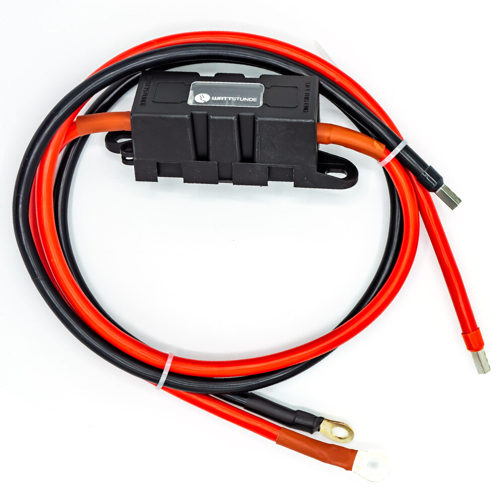 WATTSTUNDE® Sicherungskabel (mit Sicherungshalter) 2 x16 mm² M8/Aderendhülse 1 m rot/schwarz