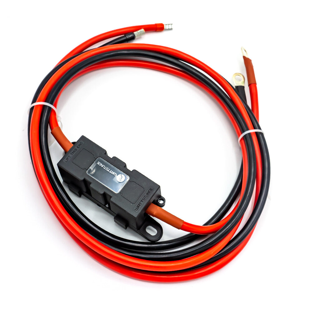 WATTSTUNDE® Sicherungskabel (mit Sicherungshalter) 2 x16 mm² M8/Aderendhülse 2 m rot/schwarz