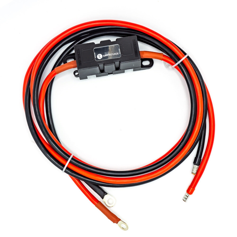 WATTSTUNDE® Sicherungskabel (mit Sicherungshalter) 2 x16 mm² M8/Aderendhülse 2 m rot/schwarz