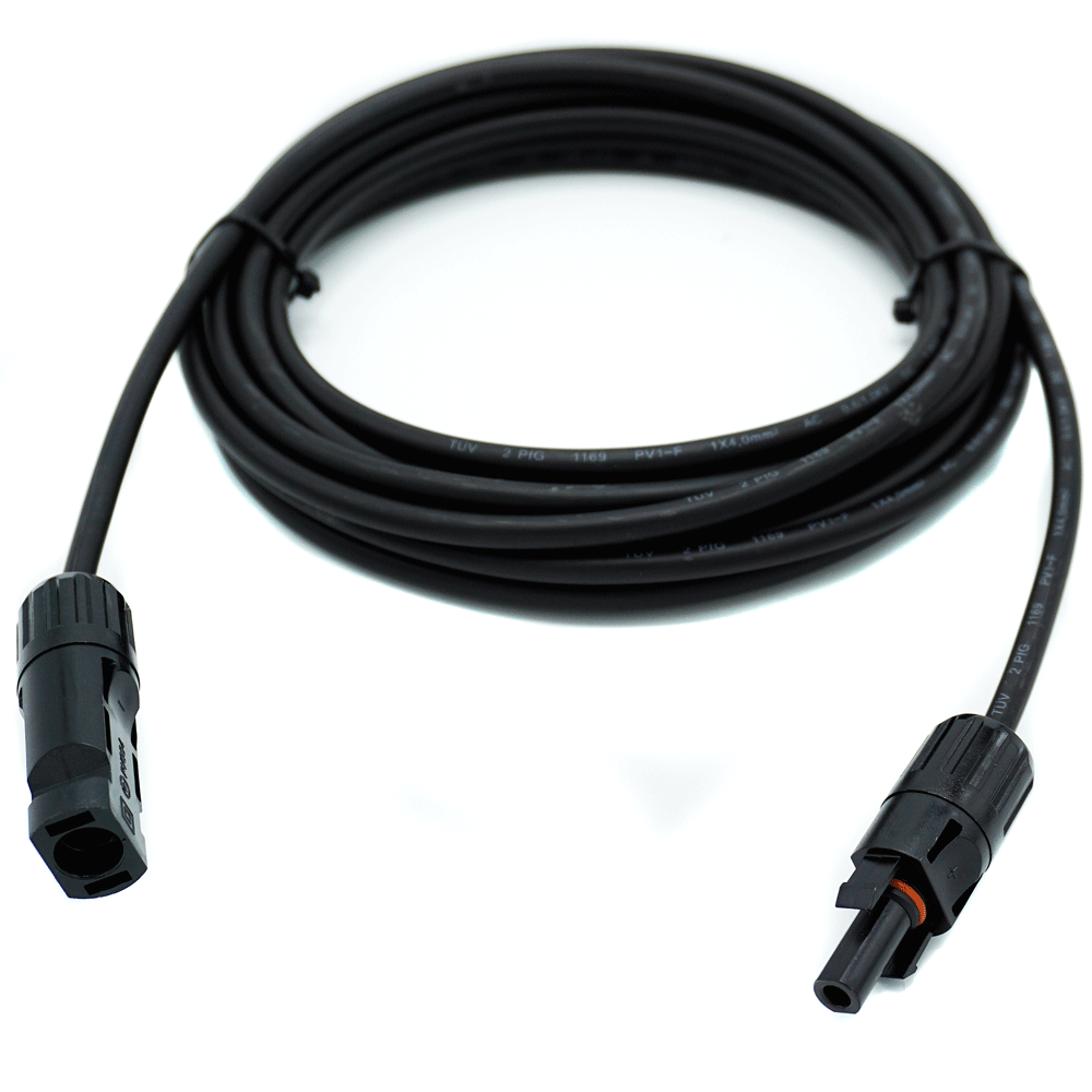 WATTSTUNDE® Solarverlängerungskabel 2x6 mm² Typ-MC4/Typ-MC4 10 m schwarz