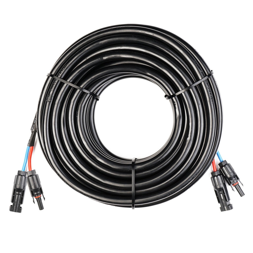 WATTSTUNDE® Verlängerungskabel (2 x) 4 mm² Typ-MC4/Typ-MC4 15 m schwarz